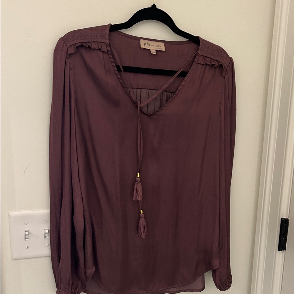Philosophy Dusty Purple Blouse with Tassels